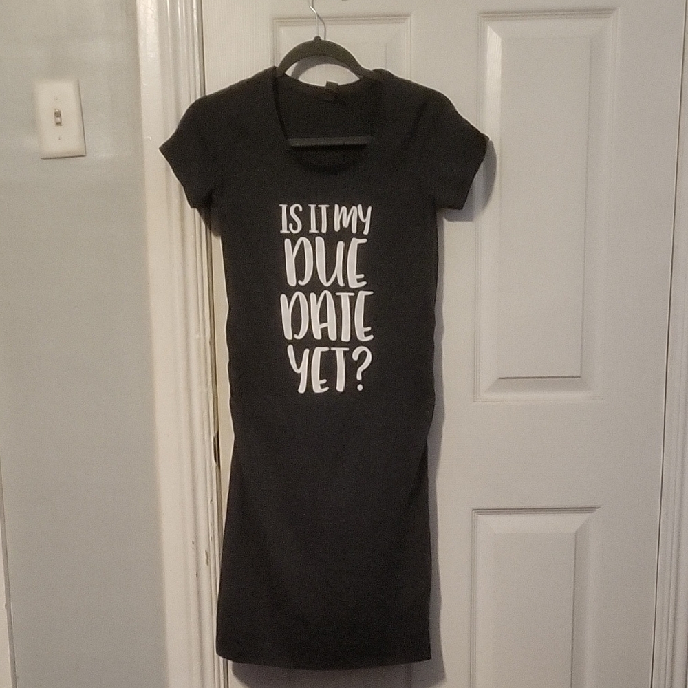 Gray Graphic Maternity Dress